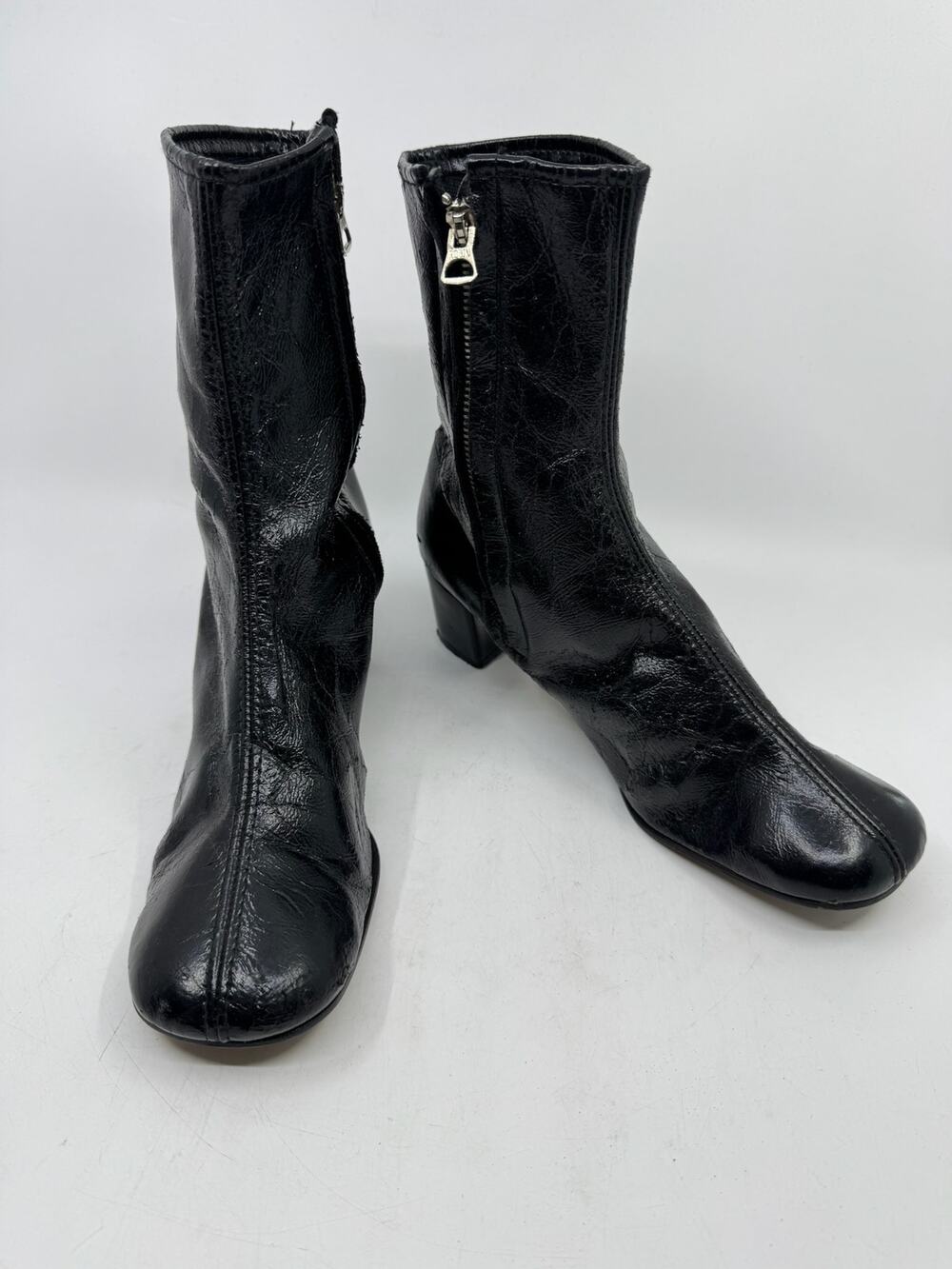 Vintage 1960's Textured Black Gogo Boots